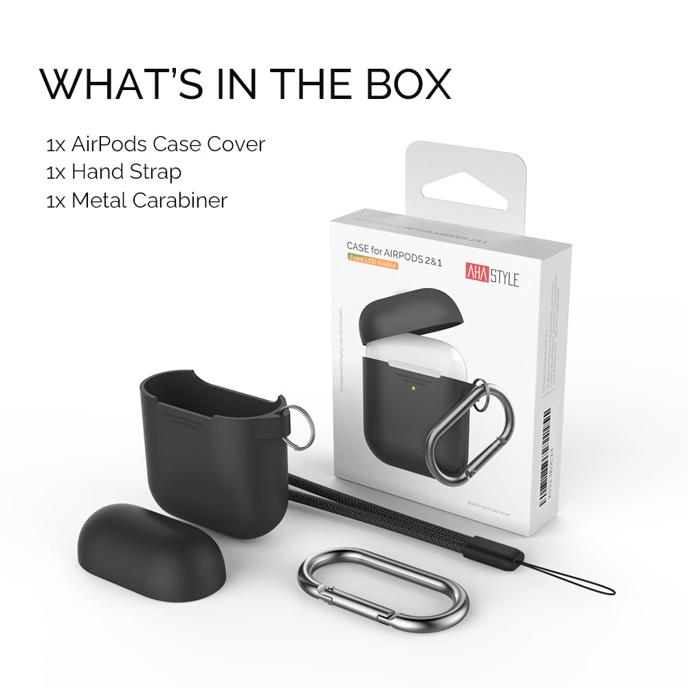 AHASTYLE PT-06-F For AirPods with Charging Case (2016) (2019) AirPods with Wireless Charging Case (2019) Anti-dust Plug Design Splittable Silicone Cover with Hook AHASTYLE PT-06-F For AirPods with Charging Case (2016) (2019) AirPods with Wireless Charging Case (2019) Anti-dust Plug Design Splittable Silicone Cover with Hook